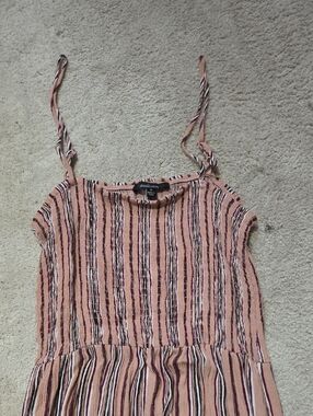 Ambiance Blush Pink Striped Tie-Shoulder Midi Dress